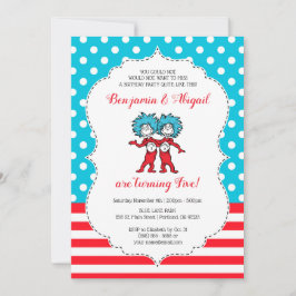 Sache eins zwei | Twins Birthday Einladung