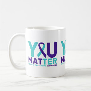 Sache - Prävention Türkis Lila Bewusstseinsband Kaffeetasse
