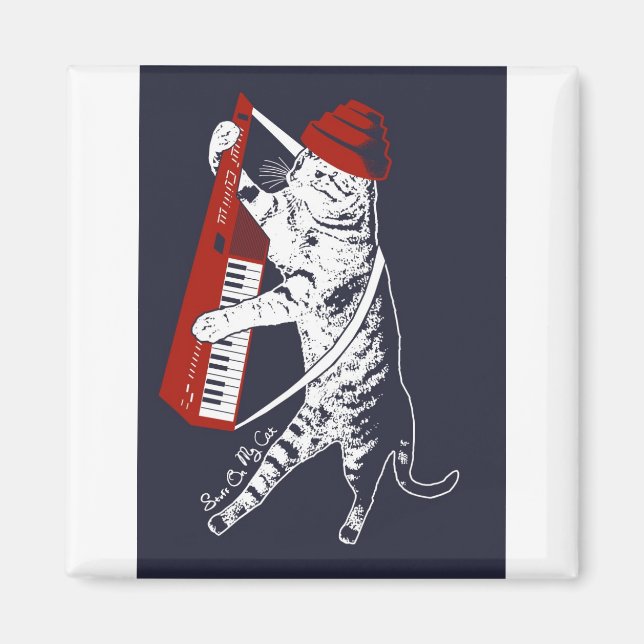 Sachen auf meiner Katze - Keytar Magnet (Vorne)