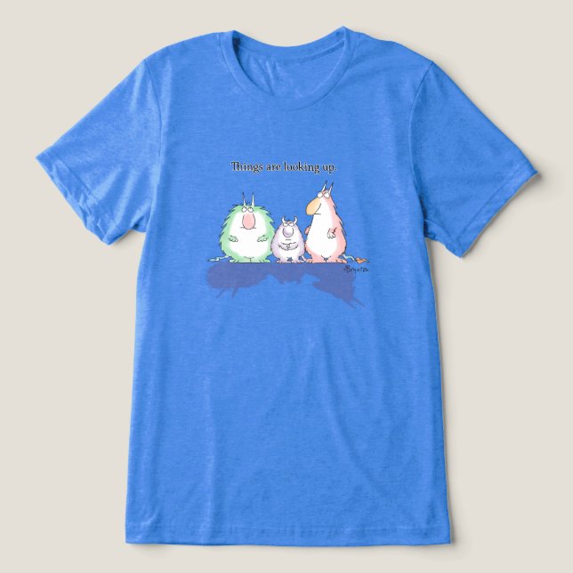 SACHEN SCHAUEN OBEN durch Sandra Boynton Tri-Blend Shirt (Design Vorderseite)