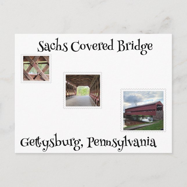 Sachs Covered Bridge Postkarte (Vorderseite)