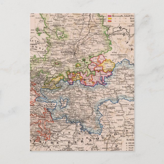 Sachsen, Anhalt Postkarte (Vorderseite)