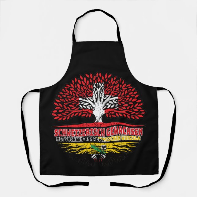 Sachsen-Anhalt Schweizer Schweiz Baum Schürze (Vorderseite)