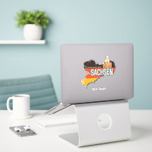 Sachsen Deutschland Retro Staat Karte Vintag Souve