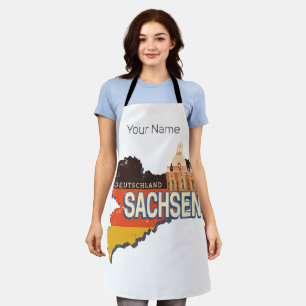 Sachsen Deutschland Retro Staat Karte Vintag Souve Schürze