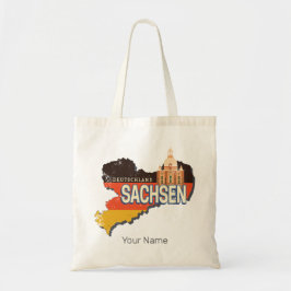 Sachsen Deutschland Retro Staat Karte Vintag Souve Tragetasche
