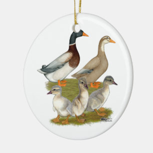 Sachsen-Entenfamilie Keramik Ornament