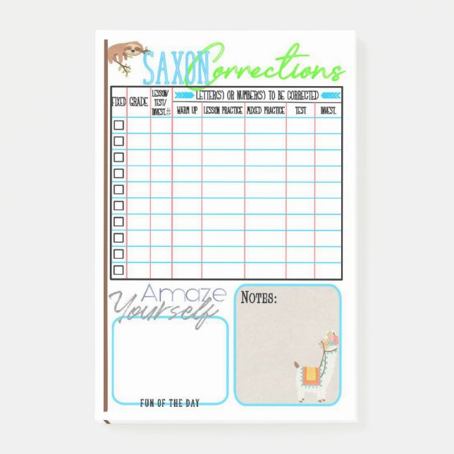 Sachsen-Mathematikkorrektur Post-it Klebezettel (Vorderseite)