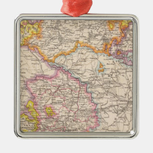 Sachsen, Mecklenburg, Anhalt Atlas-Karte Silbernes Ornament