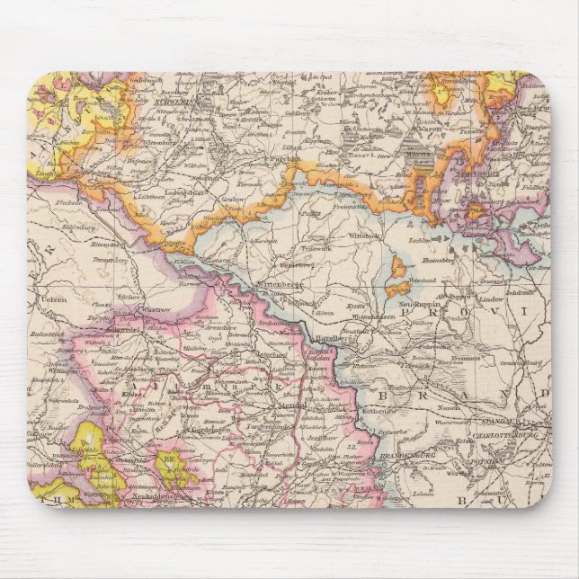 Sachsen, Mecklenburg, Anhalt Atlas Map Mousepad (Vorne)