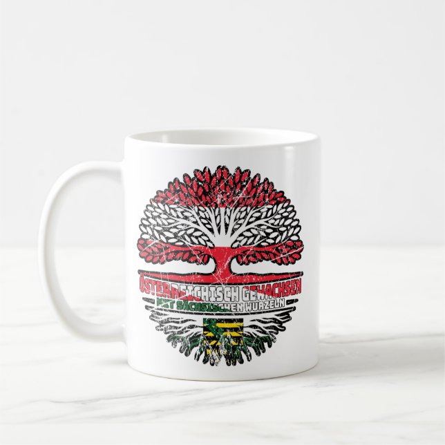 Sachsen Sächsisch Österreichisch Baum Kaffeetasse (Links)