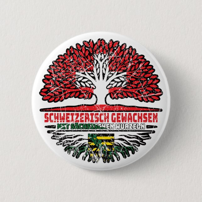 Sachsen Sächsisch Schweizer Schweiz Baum Wurzel Button (Vorderseite)