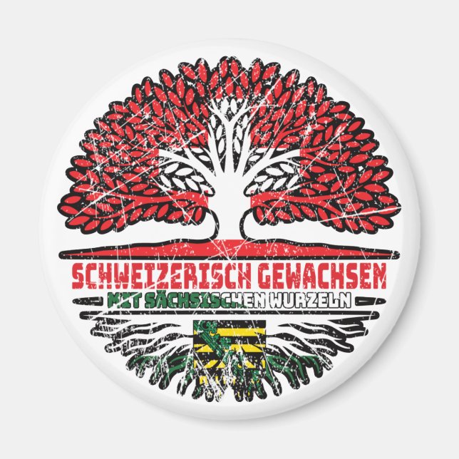 Sachsen Sächsisch Schweizer Schweiz Baum Wurzel Magnet (Vorne)