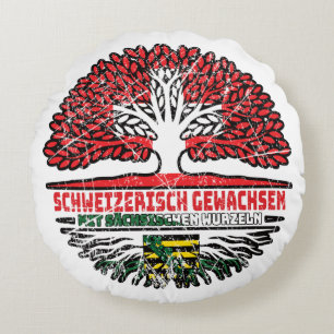 Sachsen Sächsisch Schweizer Schweiz Baum Wurzel Rundes Kissen