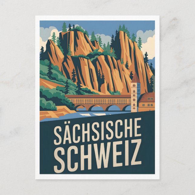 Sächsische Schweiz Saxon Schweiz Vintag Postkarte (Vorderseite)