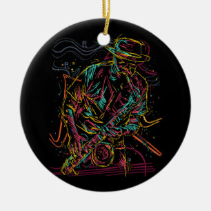 Sächsischer Jazzmusiker Idee Saxophone Music Pla Keramik Ornament