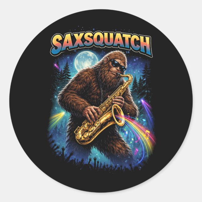 Sachsquatch Runder Aufkleber (Vorderseite)