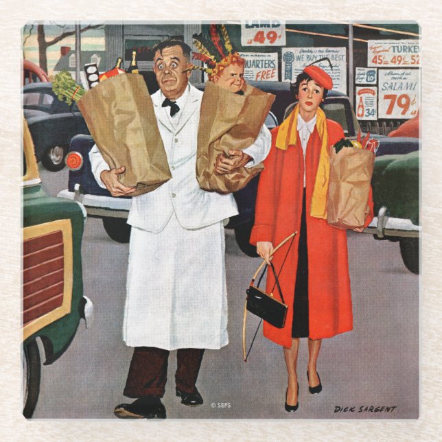 Sack gefüllt mit Ärger Glasuntersetzer (Vorderseite)