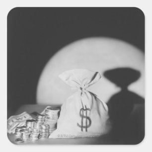 Sack Geld Quadratischer Aufkleber