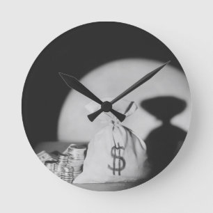 Sack Geld Runde Wanduhr