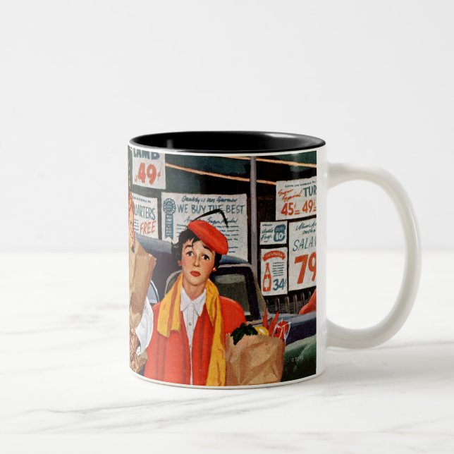 Sack voller Ärger Zweifarbige Tasse (Rechts)