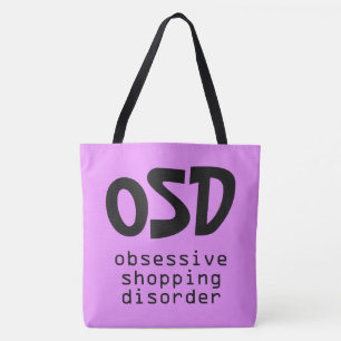 Säcke mit der Bezeichnung "Obsessive Shopping Dise