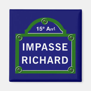 Sackgasse Richard, Paris-Straßenschild Magnet