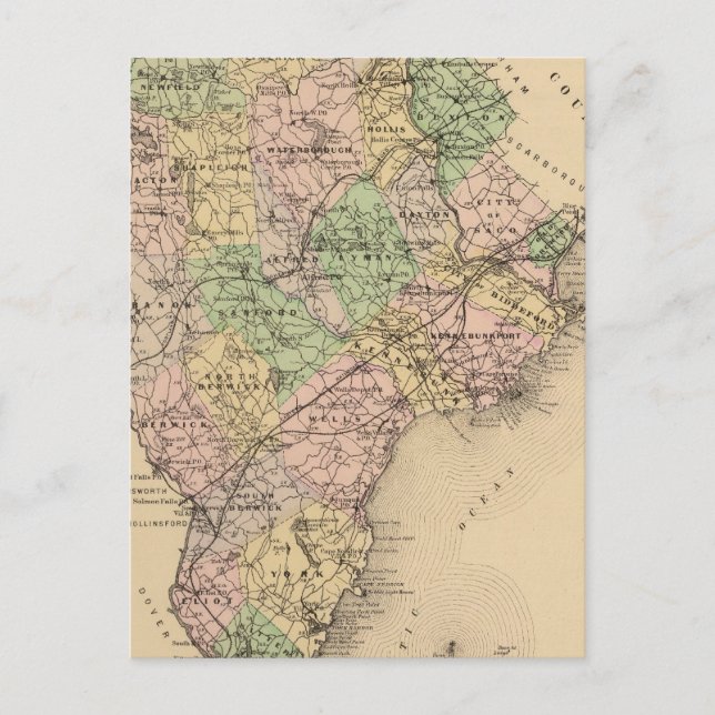 Saco, Biddeford Postkarte (Vorderseite)