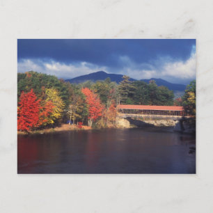 Saco River Covered Bridge Autumn Storm Postkarte