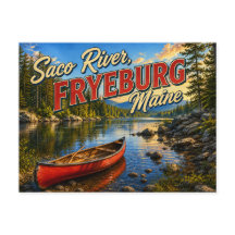 Saco River Fryeburg Maine Nostalgische Postkarte