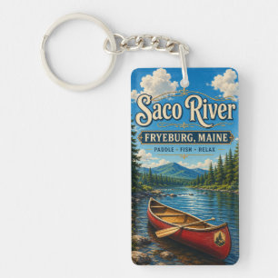 Saco River Fryeburg Maine Rechteck Acryl Schlüsselanhänger