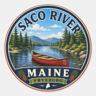 Saco River Fryeburg Maine Rund Sticker