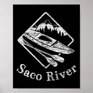Saco River Kayak Kayaking Bootspfade Kanu Pad Poster