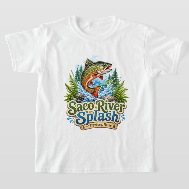 Saco River Splash Fryeburg Maine Kinder T-Shirt (Ablage )