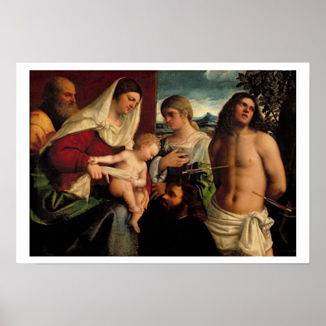 Sacra Konversation mit SS. Catherine, Sebastian Poster (Vorne)