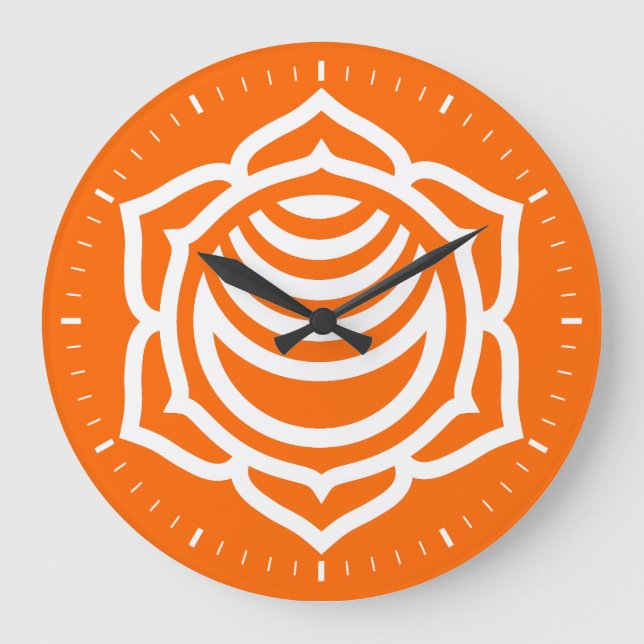 Sacral Chakra Energy Wall Clock Große Wanduhr (Vorderseite)