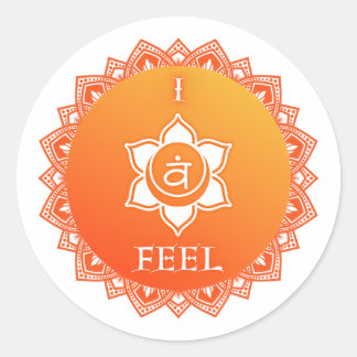 Sacral Chakra... Ich fühle mich. Runder Aufkleber