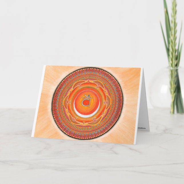 Sacral Chakra Mandala Grußkarten Karte (Vorderseite)