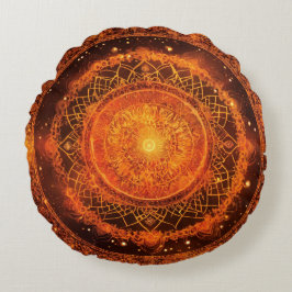 Sacral Chakra Orange Mandala Meditation Rundes Kissen