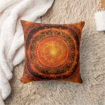 Sacral Chakra Orange Mandala Pillow