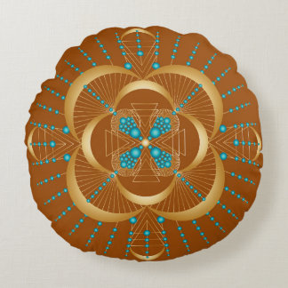Sacral Chakra Shadow Mandala Round Pillow Rundes Kissen
