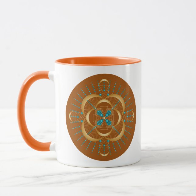 Sacral Chakra Shadow Mandala Zwei-Tone-Tasse Tasse (Links)