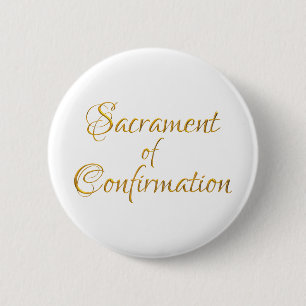 Sacrament of Confirmation Golden 3D Look Button
