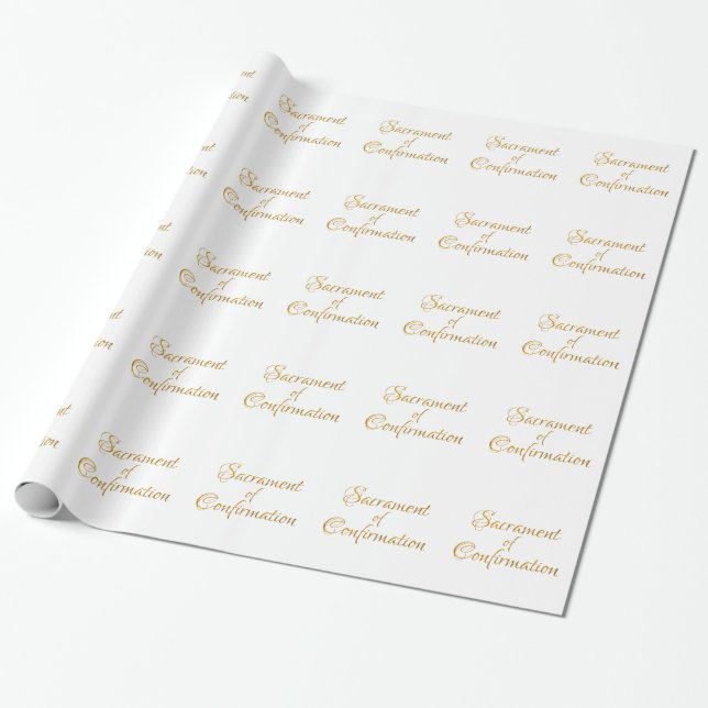 Sacrament of Confirmation Golden 3D Look Geschenkpapier (Ungerollt)