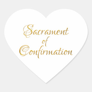 Sacrament of Confirmation Golden 3D Look Herz-Aufkleber