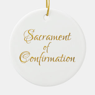 Sacrament of Confirmation Golden 3D Look Keramik Ornament