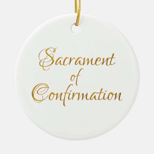 Sacrament of Confirmation Golden 3D Look Keramik Ornament (Vorne)