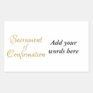 Sacrament of Confirmation Golden 3D Look Rechteckiger Aufkleber