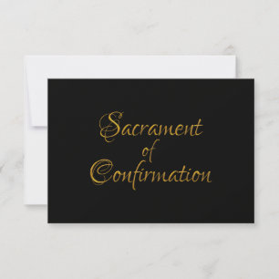 Sacrament of Confirmation Golden 3D Look RSVP Karte