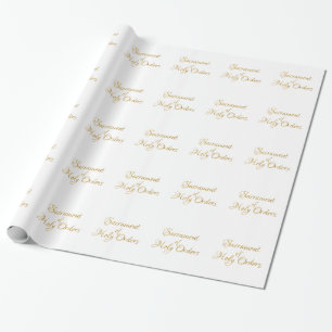 Sacrament of Holy Orders Golden 3D Look Geschenkpapier